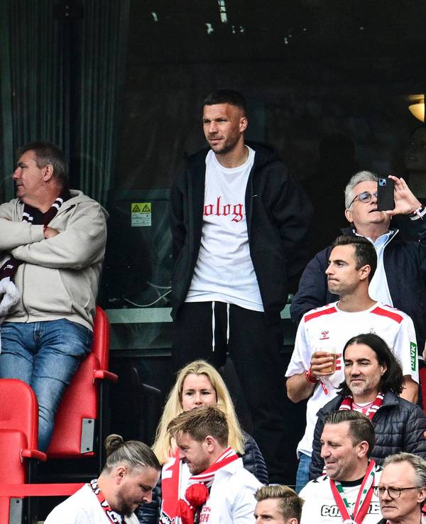Lukas Podolski beim Saisonfinale des 1. FC Köln gegen den 1. FC Kaiserslautern im Rhein-Energie-Stadion.