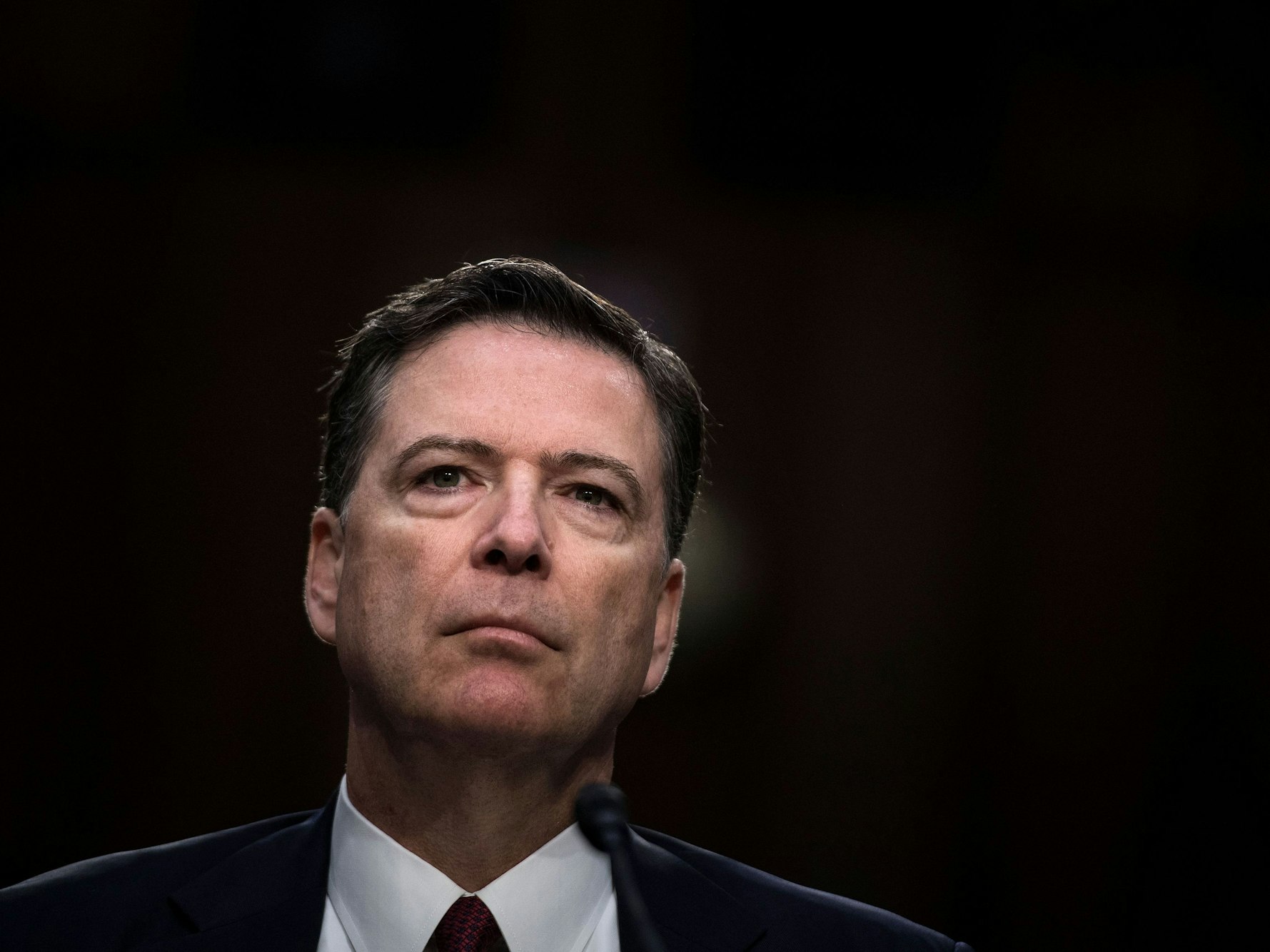 Ex-FBI-Direktor James Comey während einer Anhörung vor dem Senate Select Committee on Intelligence auf dem Capitol Hill im Jahr 2017: Comey wird wegen einer mutmaßlichen Morddrohung verhört.