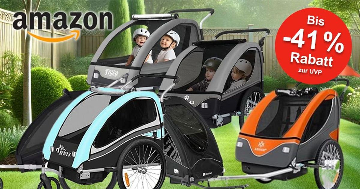Fahrradanhänger Top Deals im Amazon Sale: Für jedes Wetter und jetzt bis 41% Rabatt – mit Kind oder Hund praktisch und umweltbewusst unterwegs