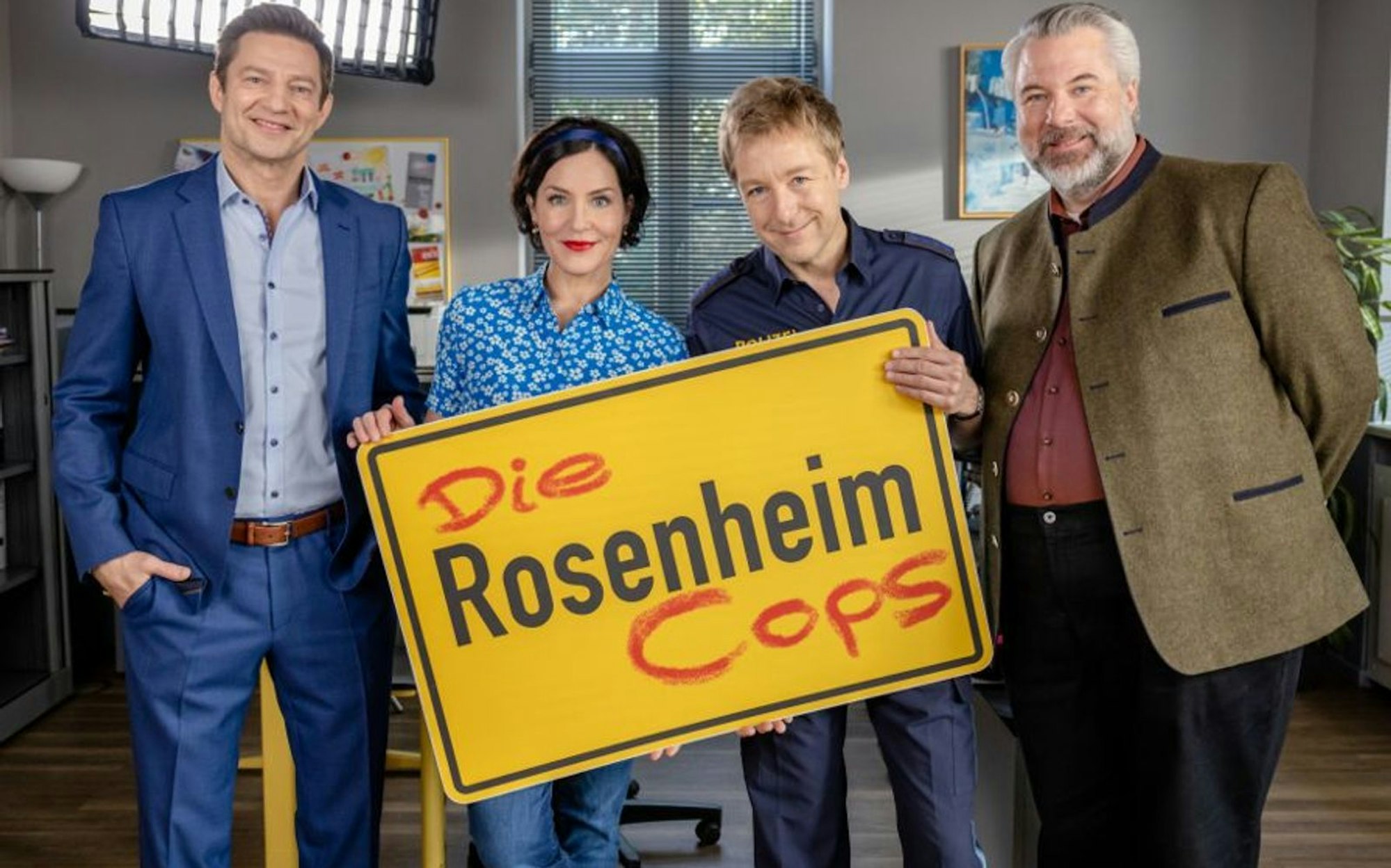 „Die Rosenheim-Cops“ zählen zu den verlässlichsten Serien-Hits des ZDF, von links: Igor Jeftić, Marisa Burger, Max Müller und Dieter Fischer. (Bild: ZDF)