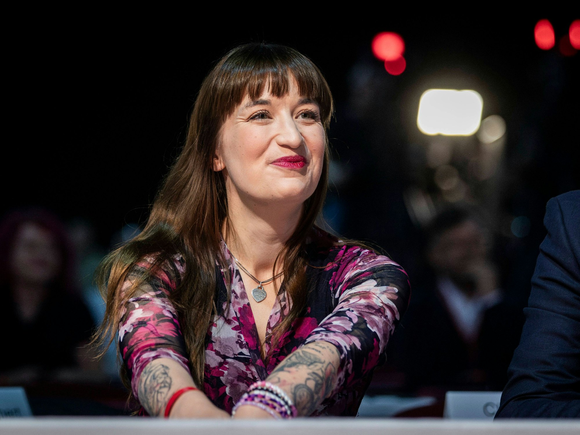 Heidi Reichinnek bei einer Veranstaltung der Links-Partei.