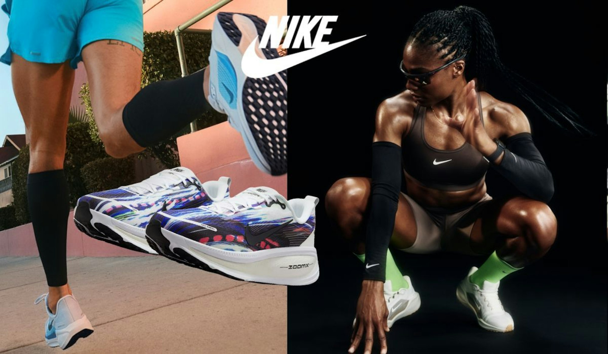 Mehrere Sportler mit Nike Sportkleidung und Nike Laufschuhen.