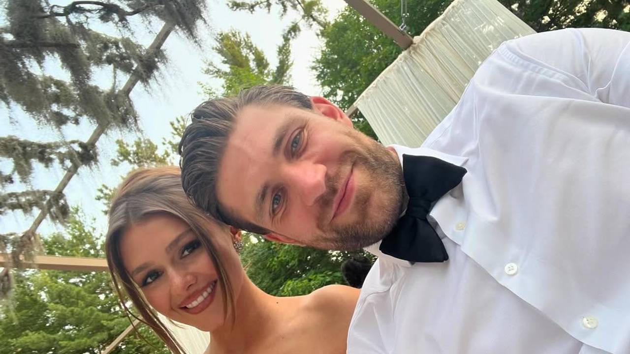 Leon Draisaitl mit seiner Verlobten Celeste Desjardins.