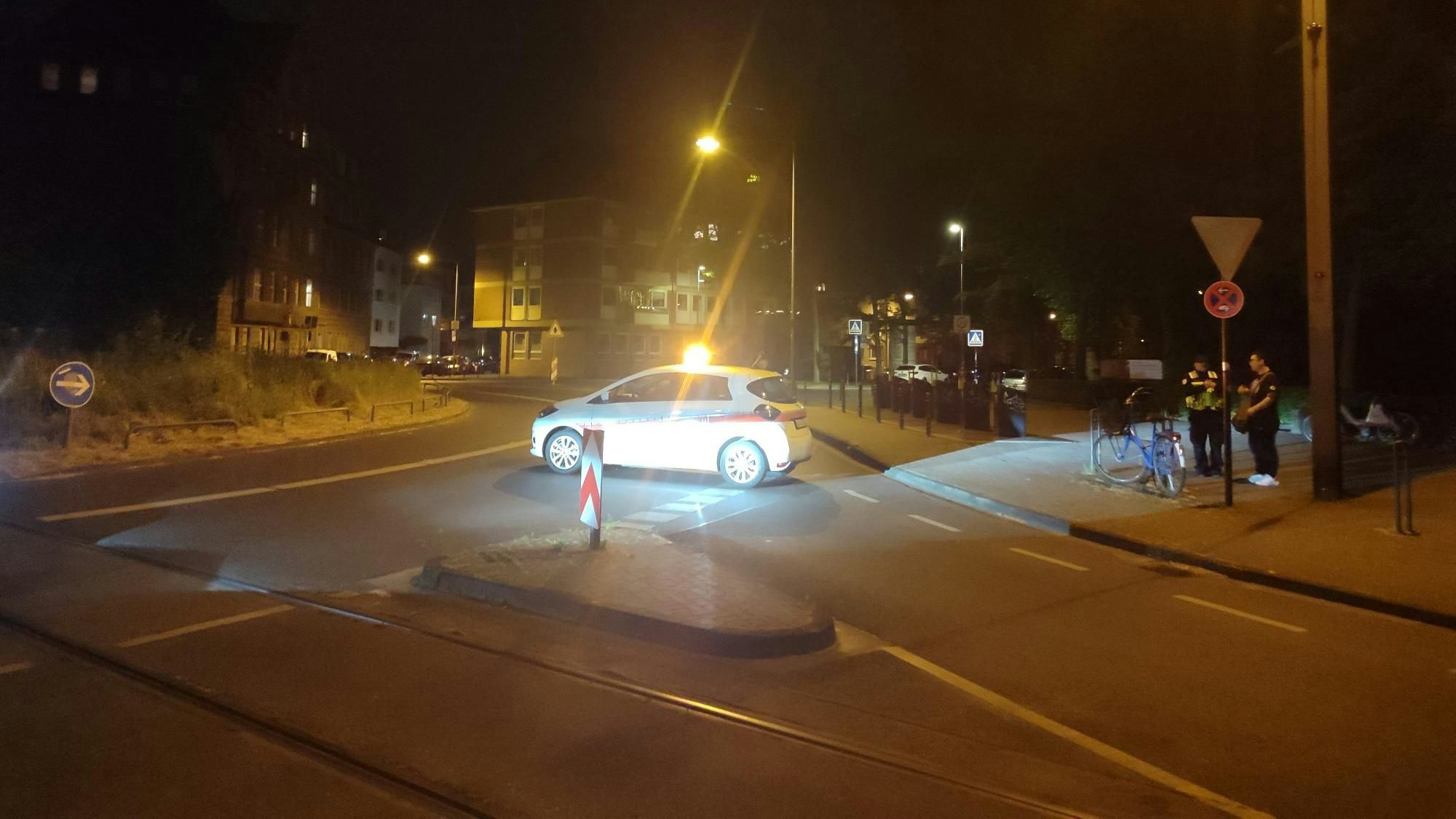 Eine Straßensperrung wegen der Bombe.