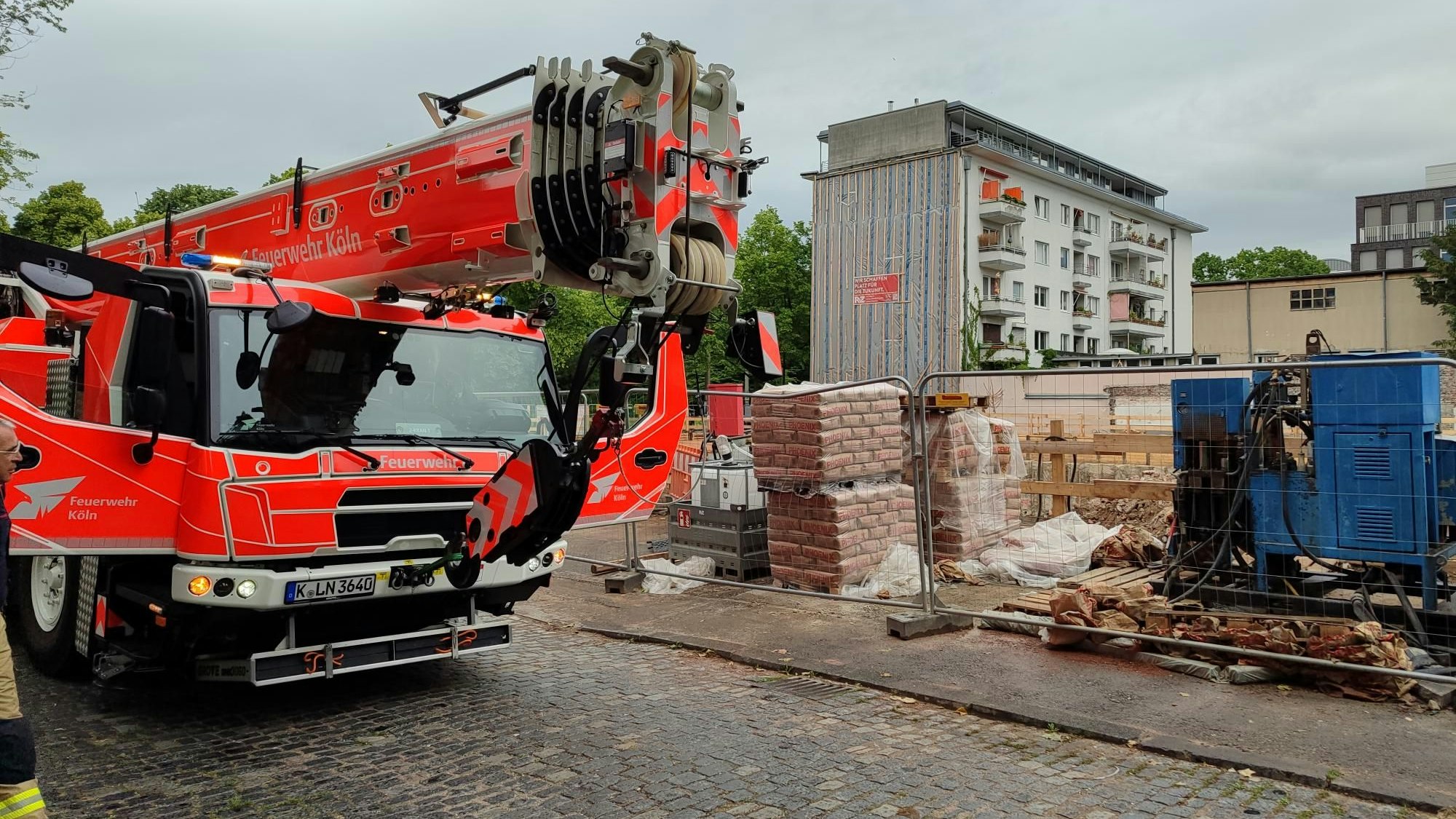Die Baustelle, auf der der Blindgänger gefunden wurde.