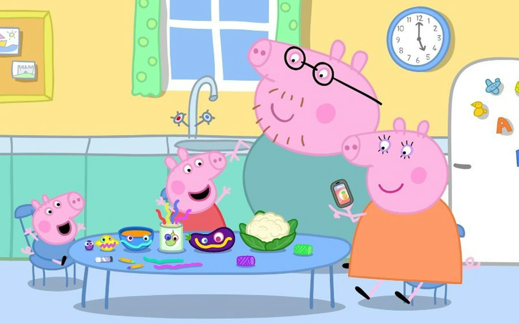 Mama Wutz, Papa Wutz, Peppa und ihr kleiner Bruder Schorsch: Das war bislang die Familie Wutz. Doch das ändert sich jetzt - es gibt „Nachwutz“ ... (Bild: Hasbro)