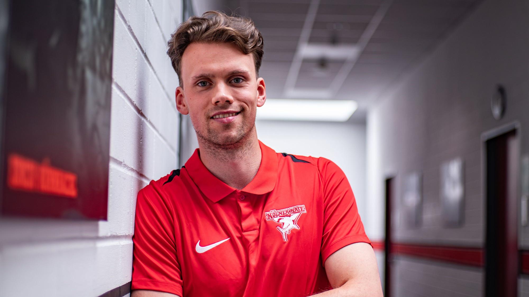 Dominik Bokk wurde am Mittwoch (28. Mai 2025) bei den Kölner Haien vorgestellt.