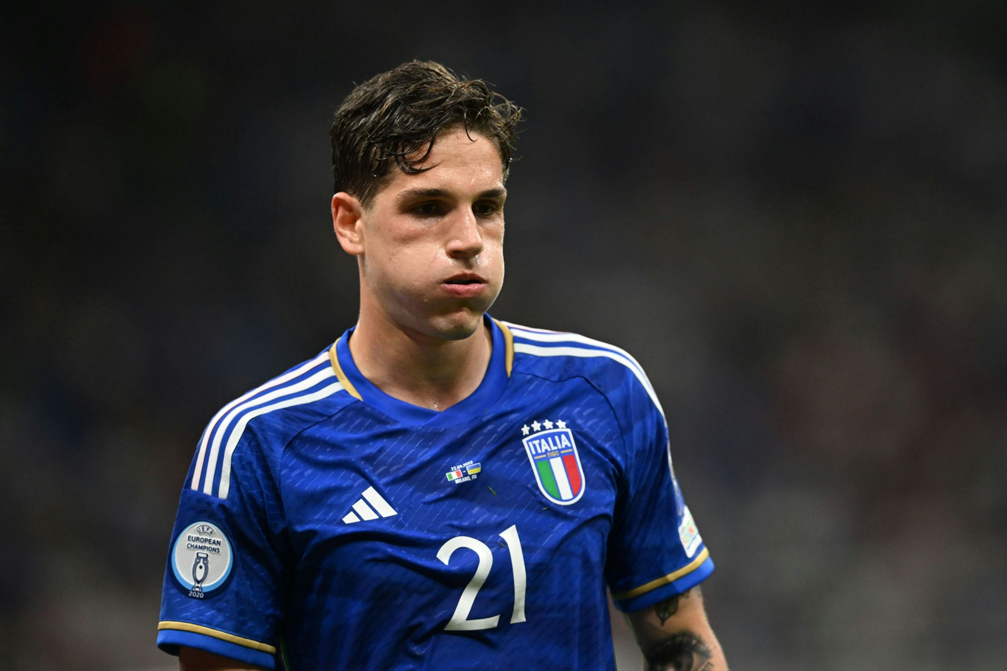 Nicolò Zaniolo im Trikot der italienischen Nationalmannschaft.