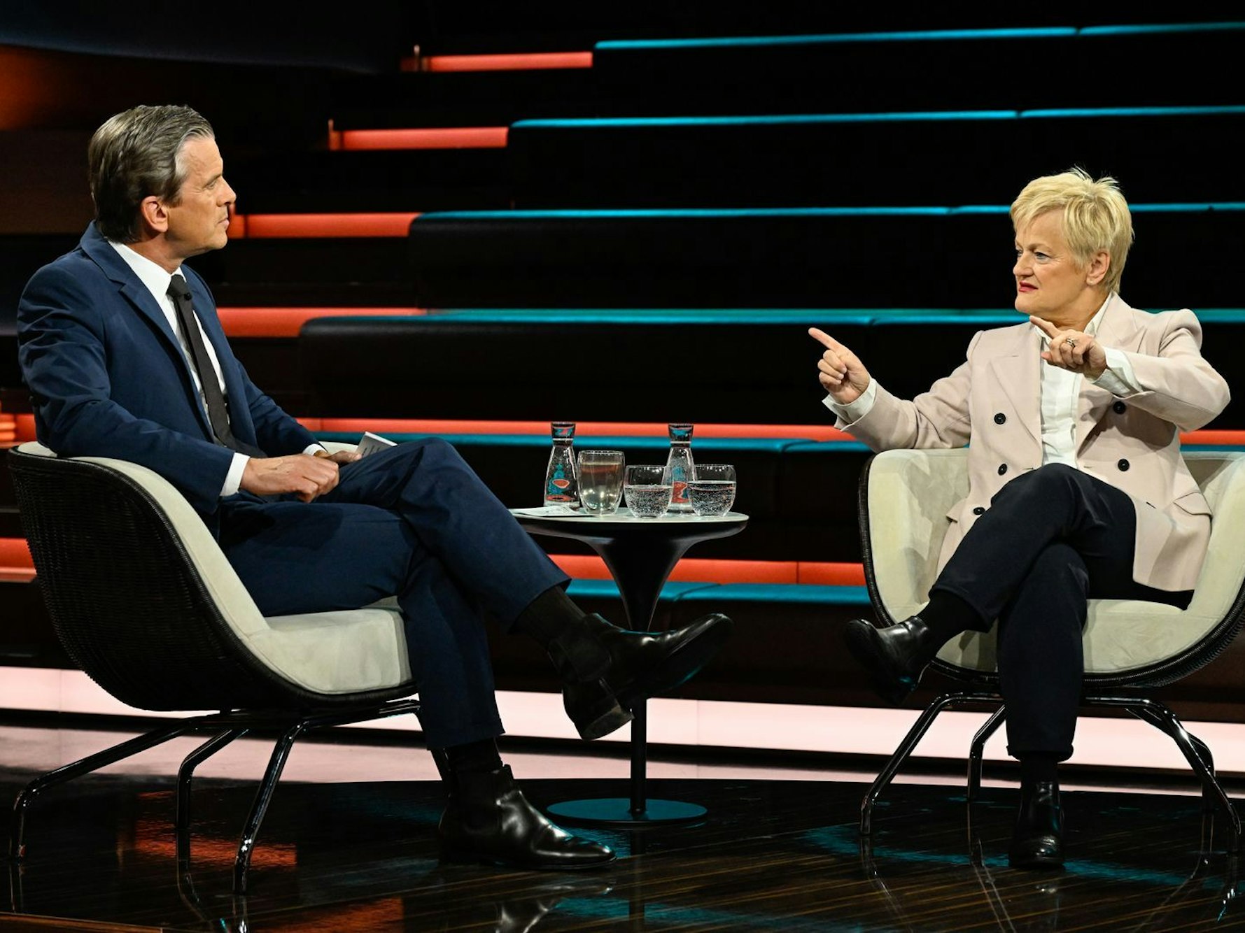 Renate Künast vermutet hinter der Meinungsfreiheit-Debatte „ein Geschäftsmodell“ mit Blick auf die sozialen Medien. (Bild: ZDF / Markus Hertrich)