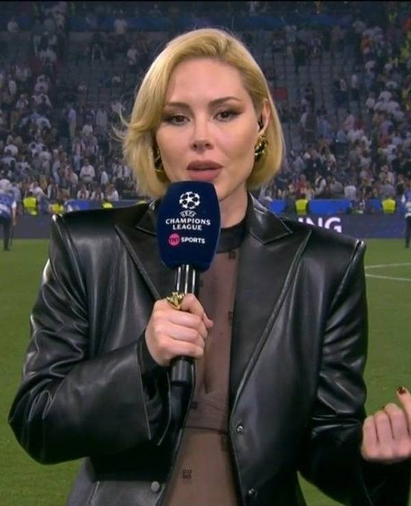 Miroslava Montemayor bei den Vorberichten zur Champions League in München.