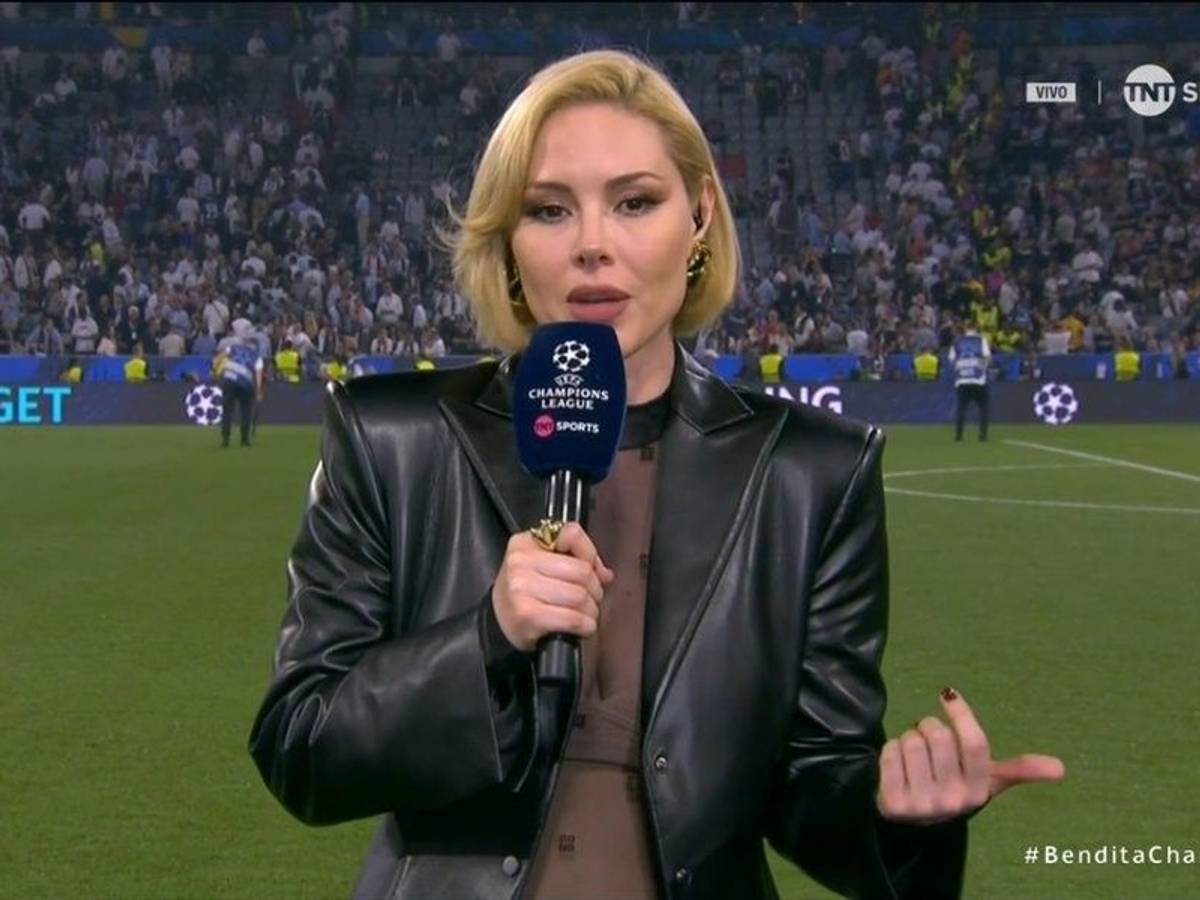 Miroslava Montemayor bei den Vorberichten zur Champions League in München.