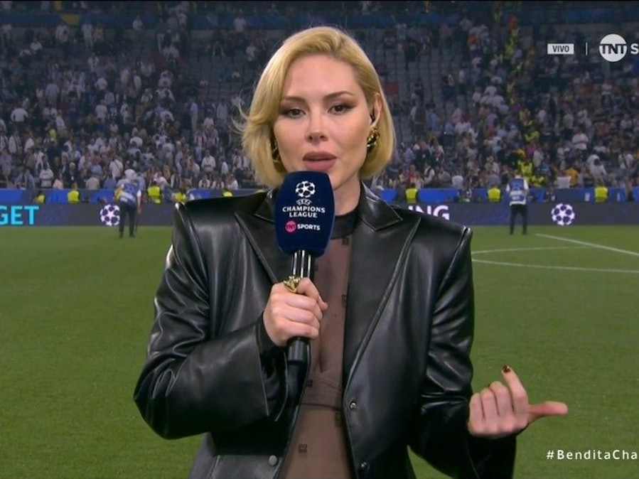 Miroslava Montemayor bei den Vorberichten zur Champions League in München.