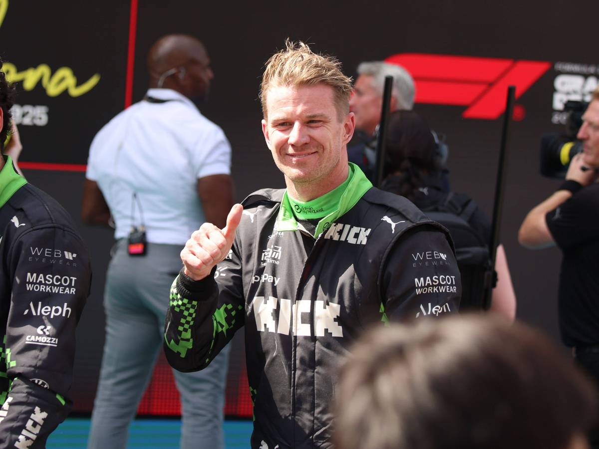 Nico Hülkenberg freut sich beim Barcelona-Rennen der Formel 1 über seinen starken Auftritt.