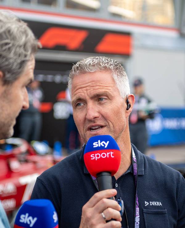Ralf Schumacher bei einem TV-Einsatz für Sky rund um das Rennen der Formel 1 in Barcelona.