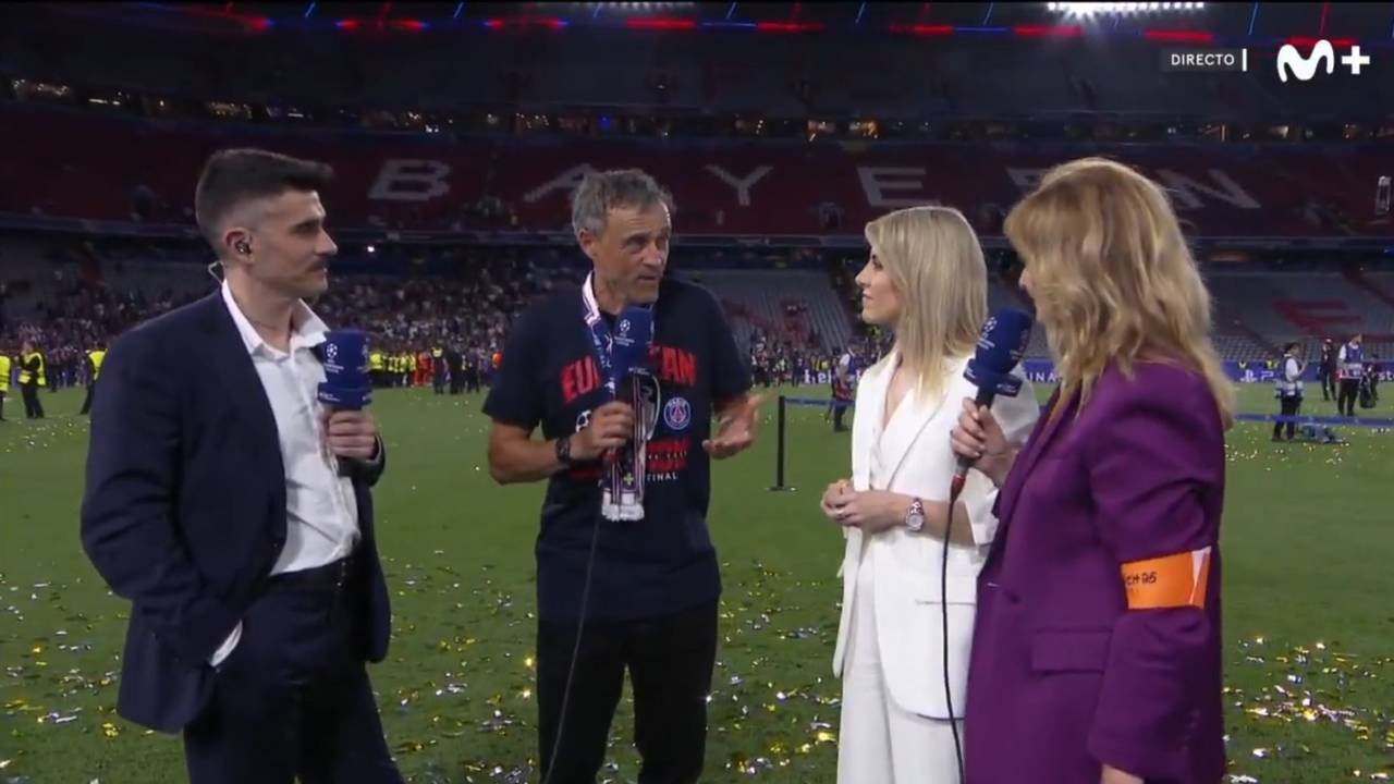 Luis Enrique nach dem Finale der Champions League im Interview beim TV-Sender Movistar+.