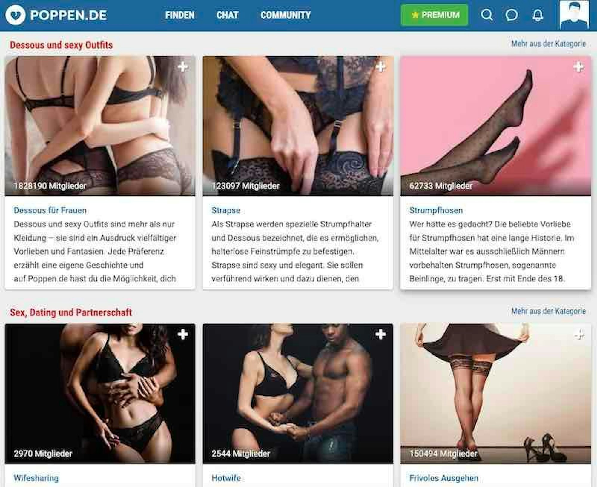 Poppen.de Screenshot Vorlieben-Suche
