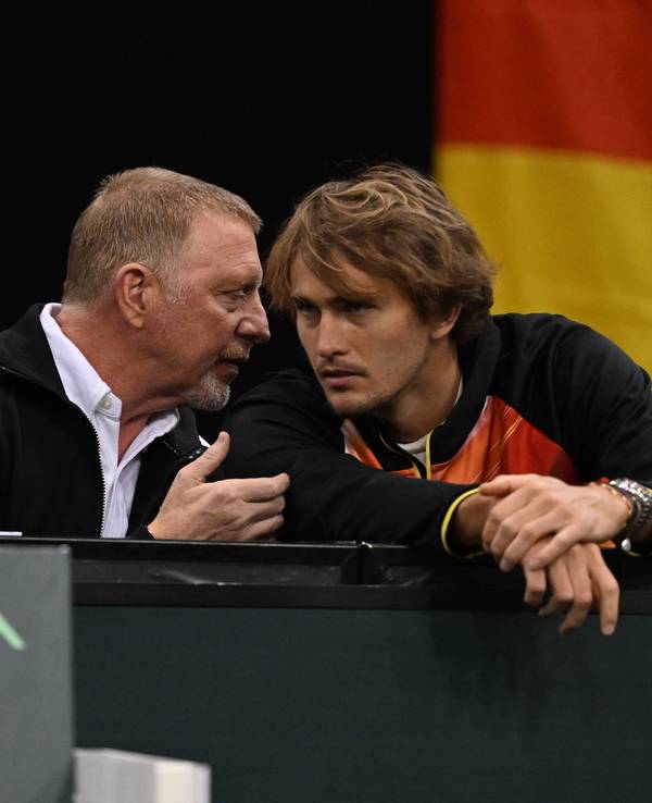 Boris Becker und Alexander Zverev, hier 2023 beim Davis-Cup.
