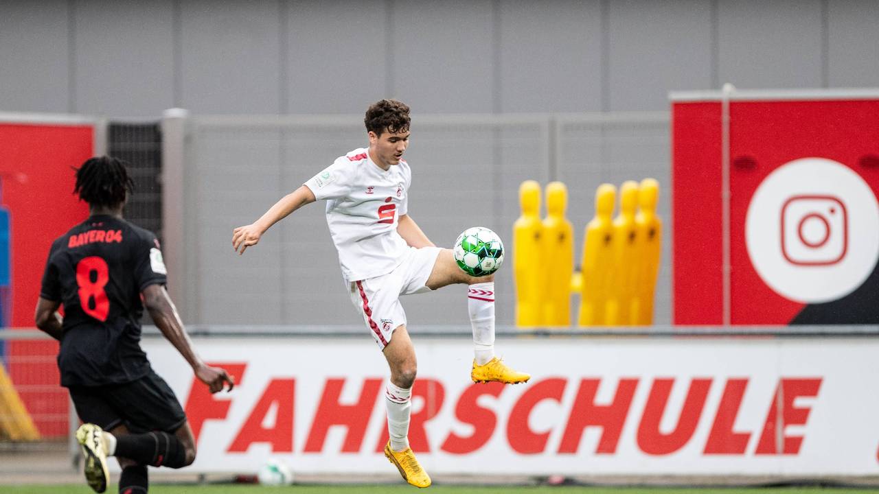 Etienne Borie (1.FC Köln) beim U19-Spiel gegen Bayer 04 Leverkusen.
