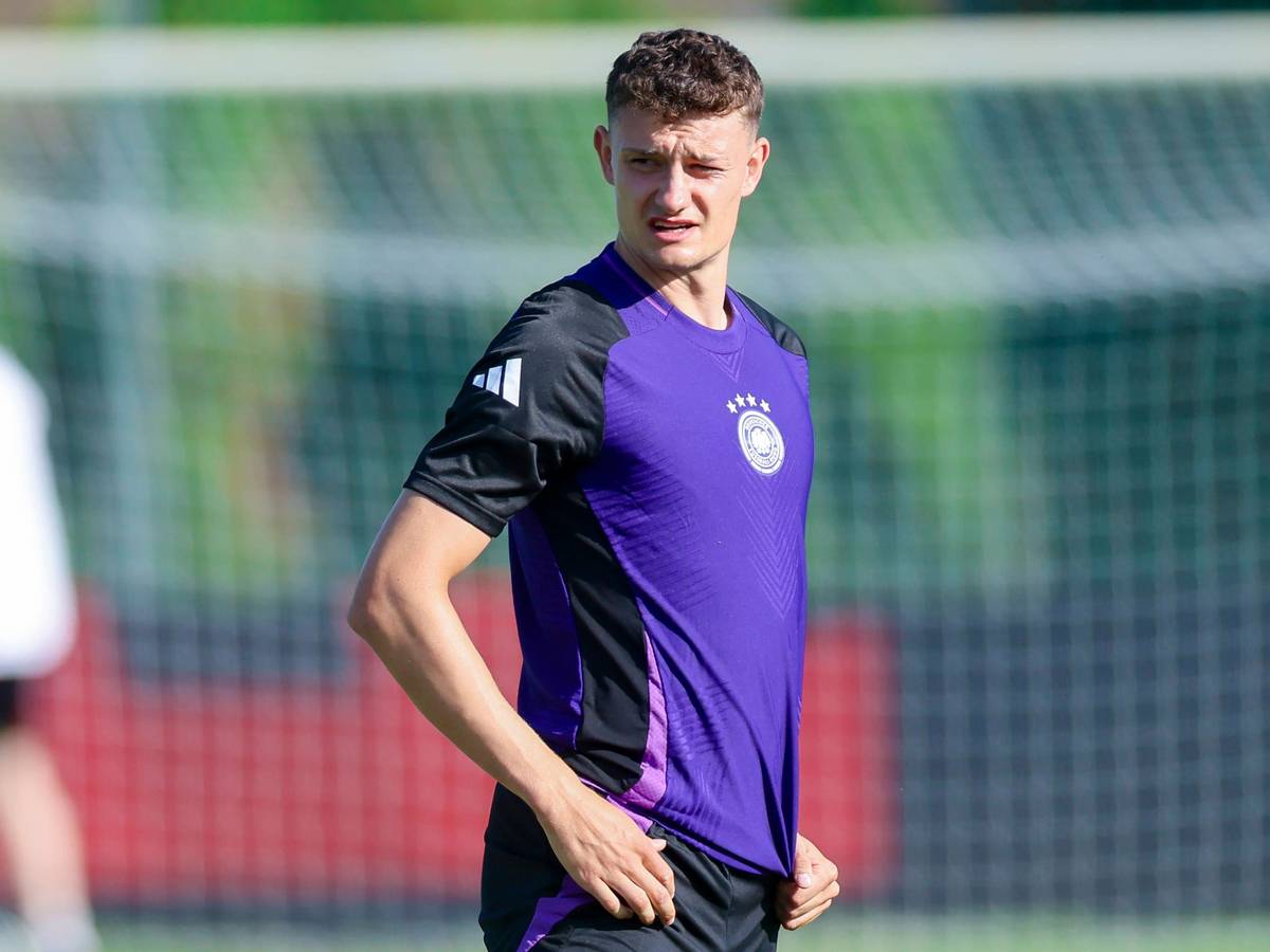 Eric Martel beim Training der deutschen U21-Nationalmannschaft.
