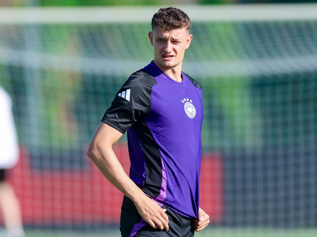 Eric Martel beim Training der deutschen U21-Nationalmannschaft.
