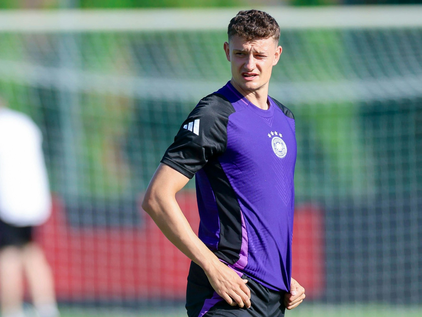 Eric Martel beim Training der deutschen U21-Nationalmannschaft.