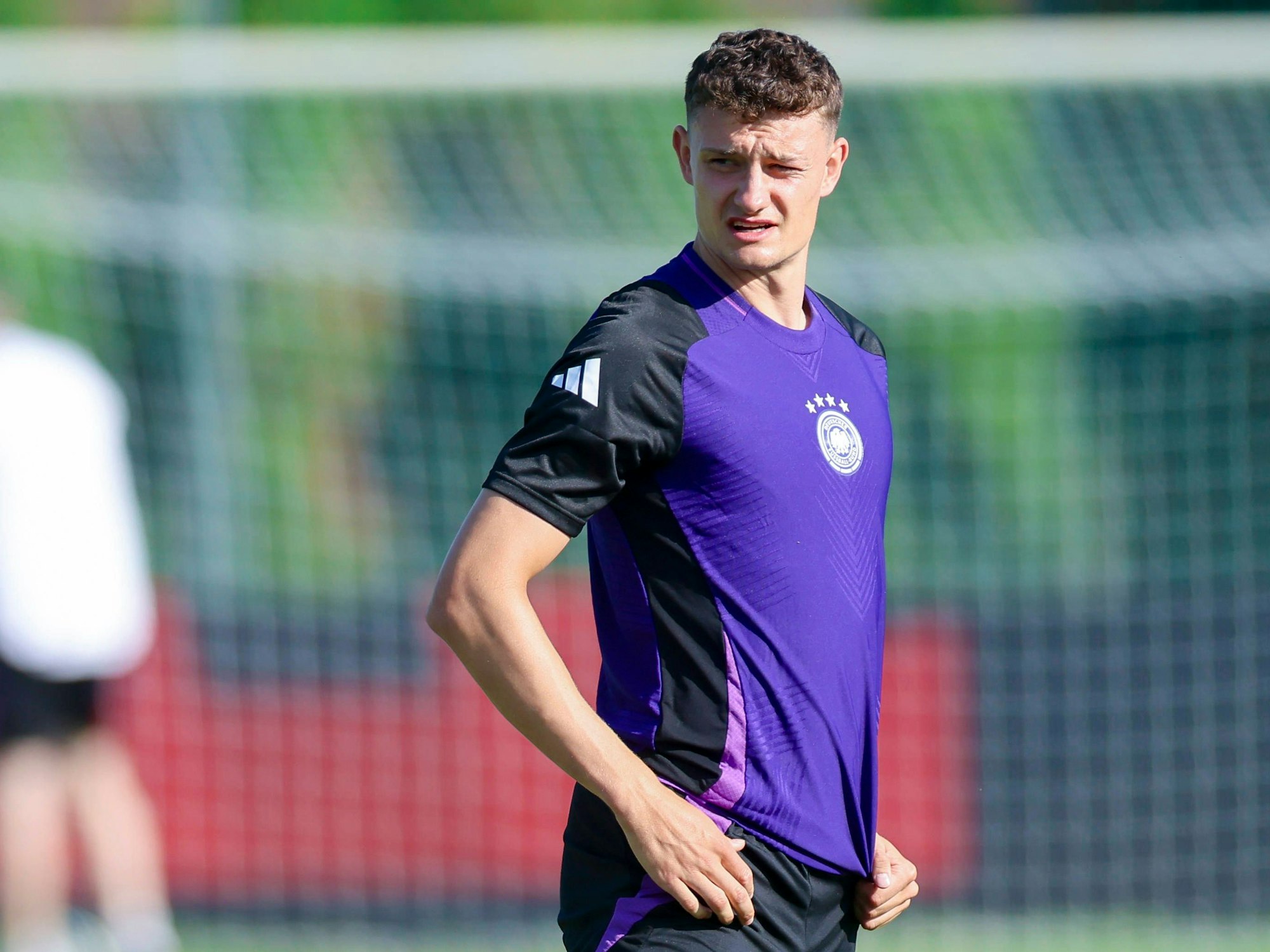Eric Martel beim Training der deutschen U21-Nationalmannschaft.