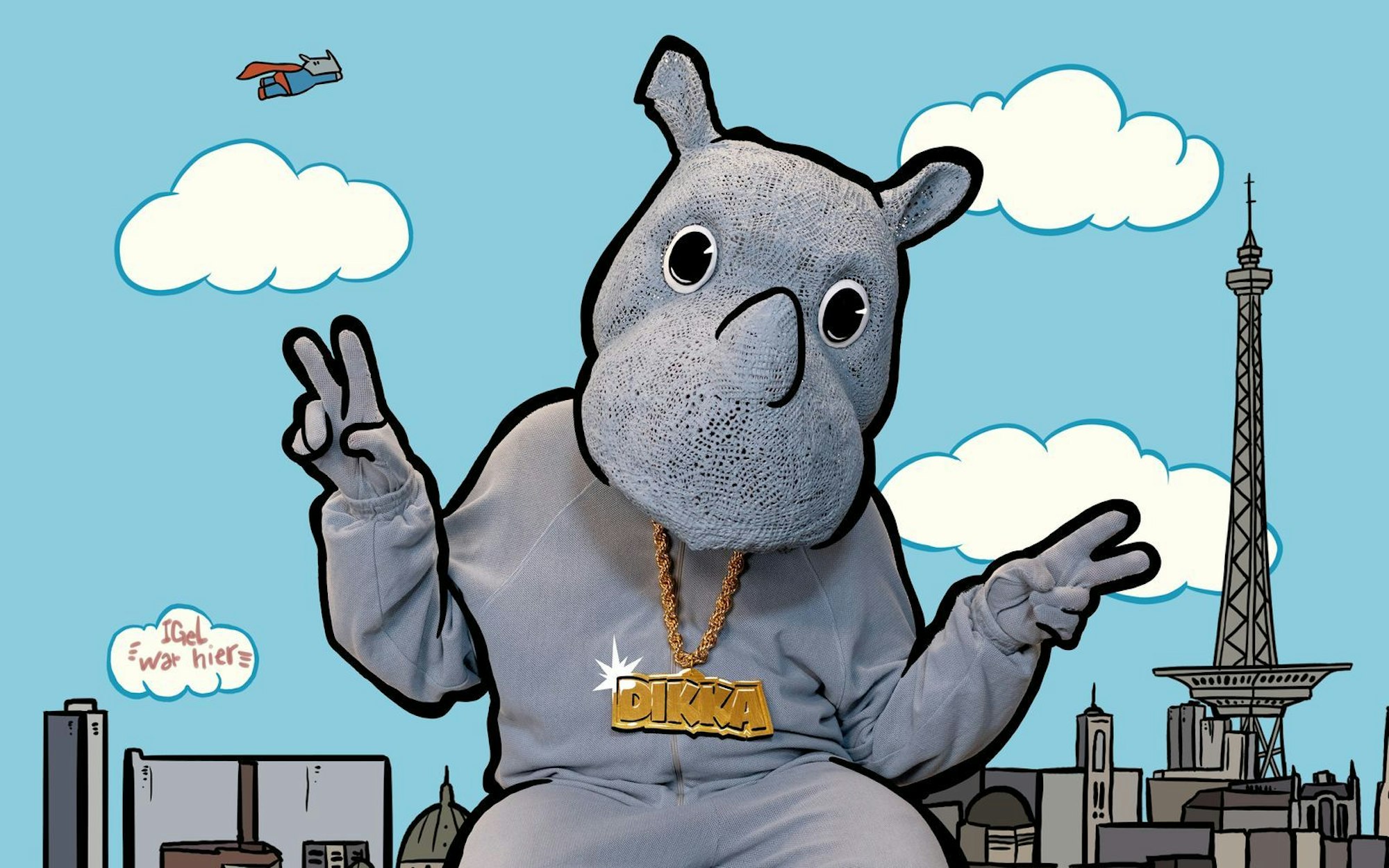 Das coolste Nashorn Deutschlands: Dikka hat gerade sein neues Album „Boah ist das krass“ veröffentlicht. (Bild: Charlotte Simon/Alexander Gellner)