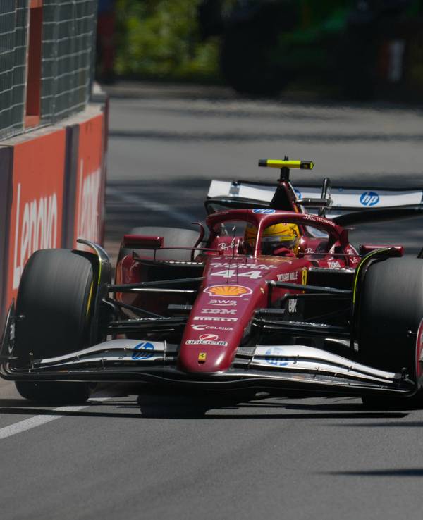 Lewis Hamilton in seinem Ferrari in Kanada auf der Strecke.