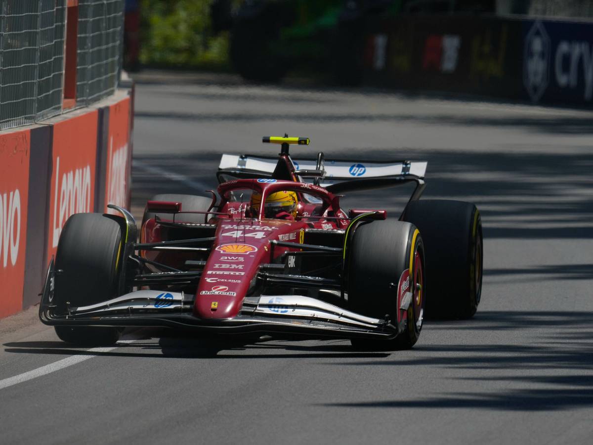 Lewis Hamilton in seinem Ferrari in Kanada auf der Strecke.