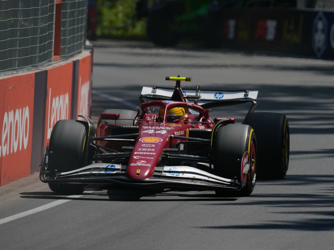 Lewis Hamilton in seinem Ferrari in Kanada auf der Strecke.