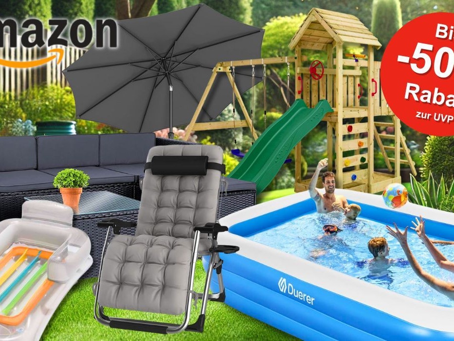 Auf dem Bild sind Gartenmöbel zu sehen, die bei Amazon verkauft werden