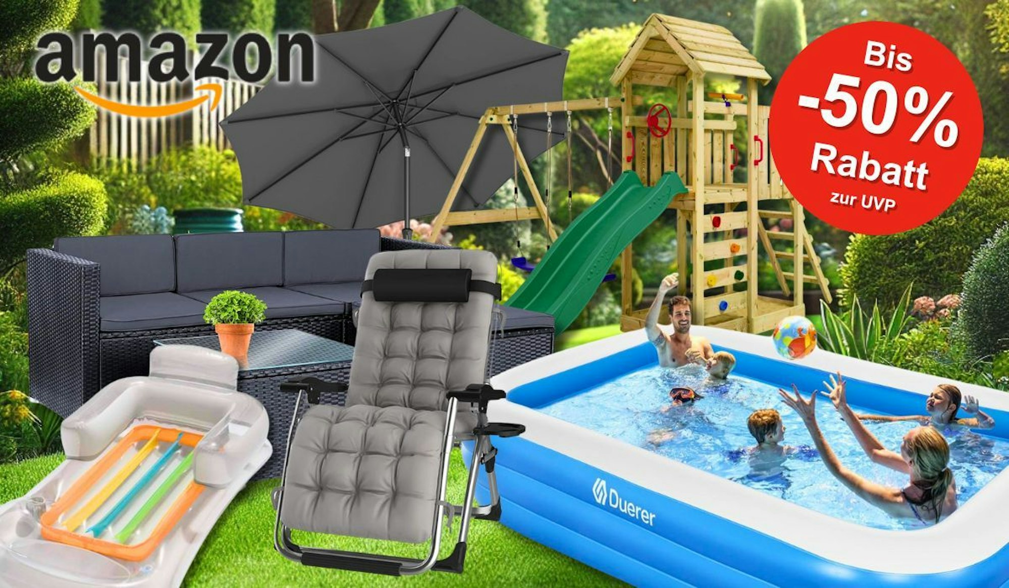 Auf dem Bild sind Gartenmöbel zu sehen, die bei Amazon verkauft werden