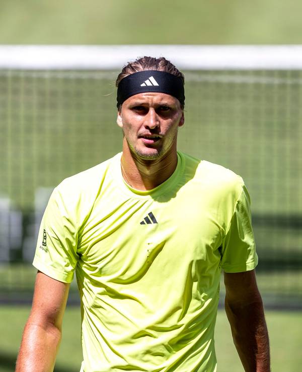 Alexander Zverev am Mittwoch (18. Juni 2025) beim ATP-Turnier in Halle.