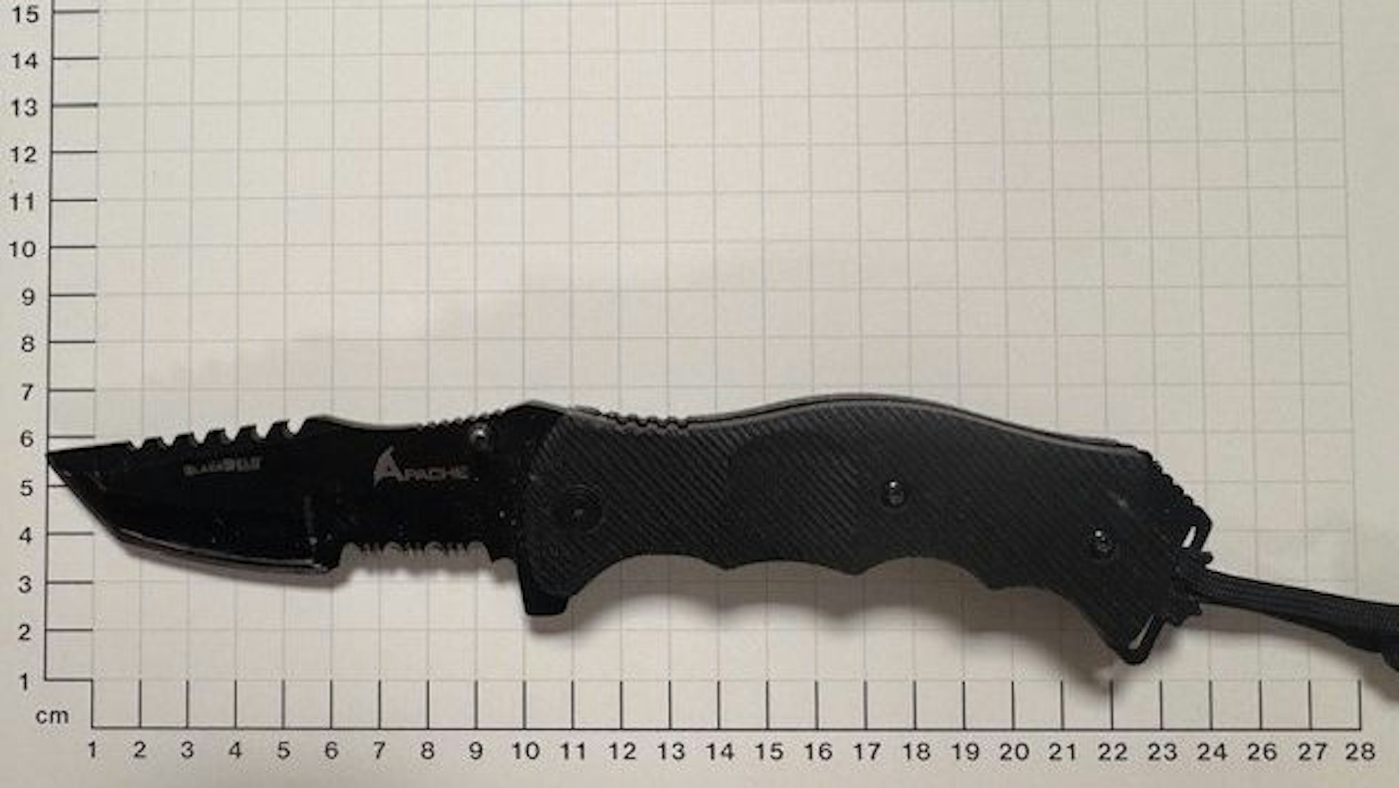 Sichergestelltes verbotenes Einhandmesser im Hauptbahnhof Paderborn