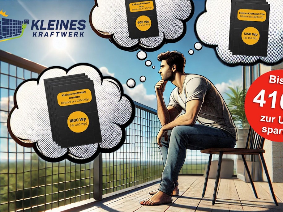 Balkonkraftwerke von Kleines Kraftwerk Duo, Trio, oder Quattro am Gitterbalkon