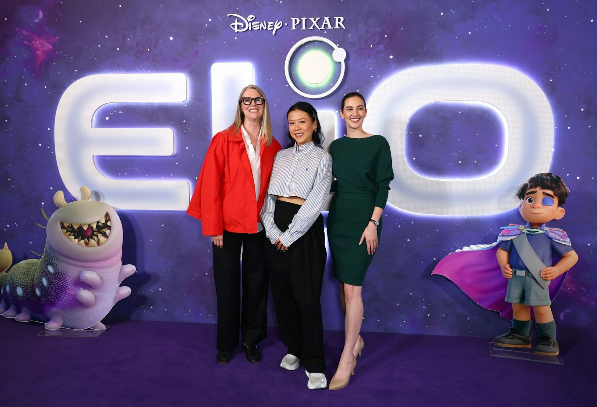 Sie zeichnen kreativ verantwortlich für den neuen Pixar-Helden „Elio“, von links: Mary Alice Drumm, Domee Shi und Madeline Sharafian. (Bild: 2025 Getty Images/Tim P. Whitby)