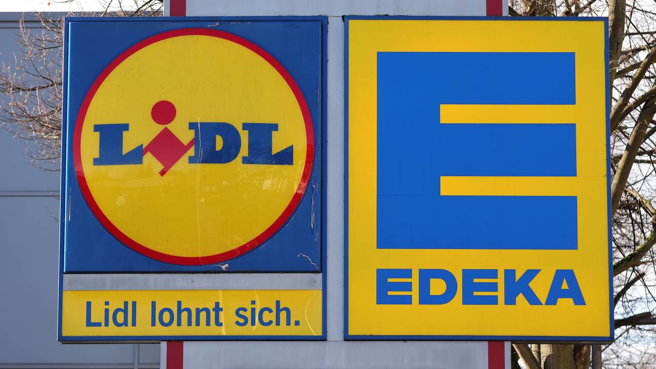 Zwei Supermarkt-Giganten Seite an Seite: Lidl und Edeka.
