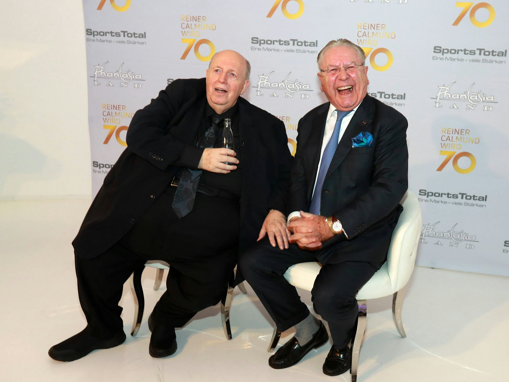 Geburtstagsfeier von Reiner Calmund zum 70. Geburtstag im Phantasialand: Heinz Horrmann ist zu Gast.