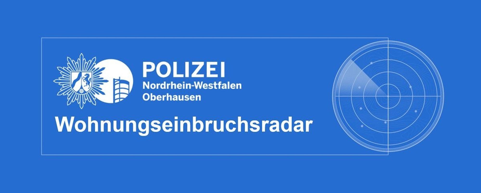 Wohnungseinbruchsradar der Polizei Oberhausen zeigt die gemeldeten Einbrüche in der vergangenen Woche.