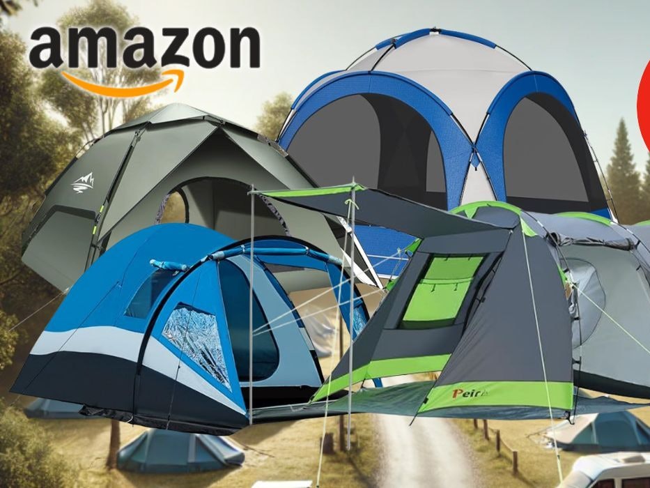 Auf dem Bild sind Zelte in unterschiedlichen Dimensionen zu sehen.