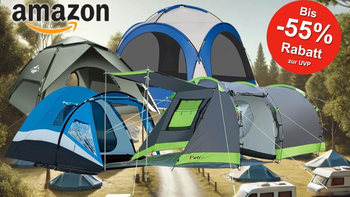 Mega Campingzelte Amazon Sale Spare bis zu 55% auf Sekundenzelte,Tunnelzelte, Iglos, Wurfzelte u.v.m