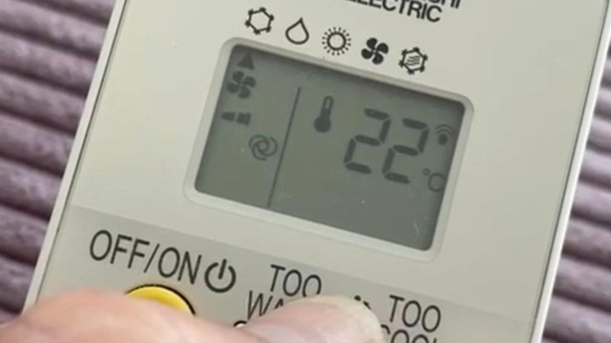 Die Klimaanlage von EXPRESS.de-Leserreporter Oliver Tonkel ist auf 22 Grad eingestellt.