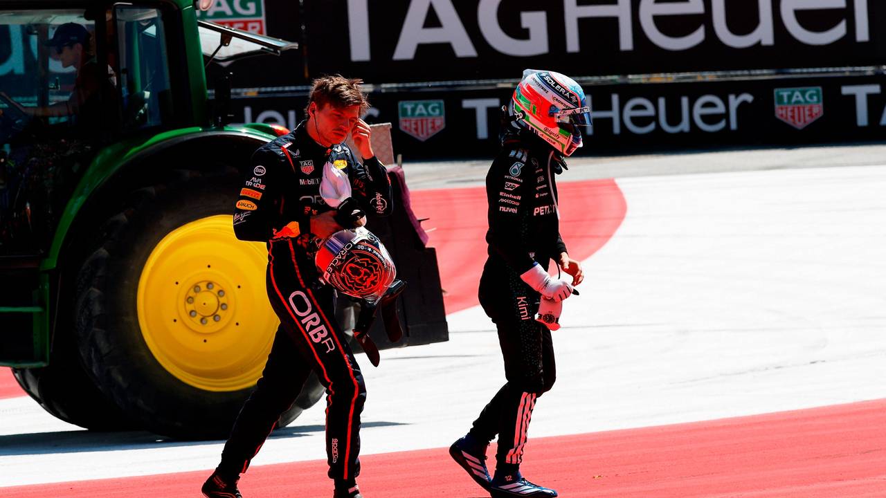 F1-Weltmeister Max Verstappen am Sonntag (29. Juni 2025) nach seinem Chrash mit Mercedes-Pilot Kimi Antonelli.