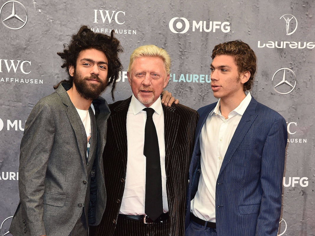 Boris Becker mit seinen zwei ältesten Söhnen Elias (r.) und Noah (l.). (Archivfoto)