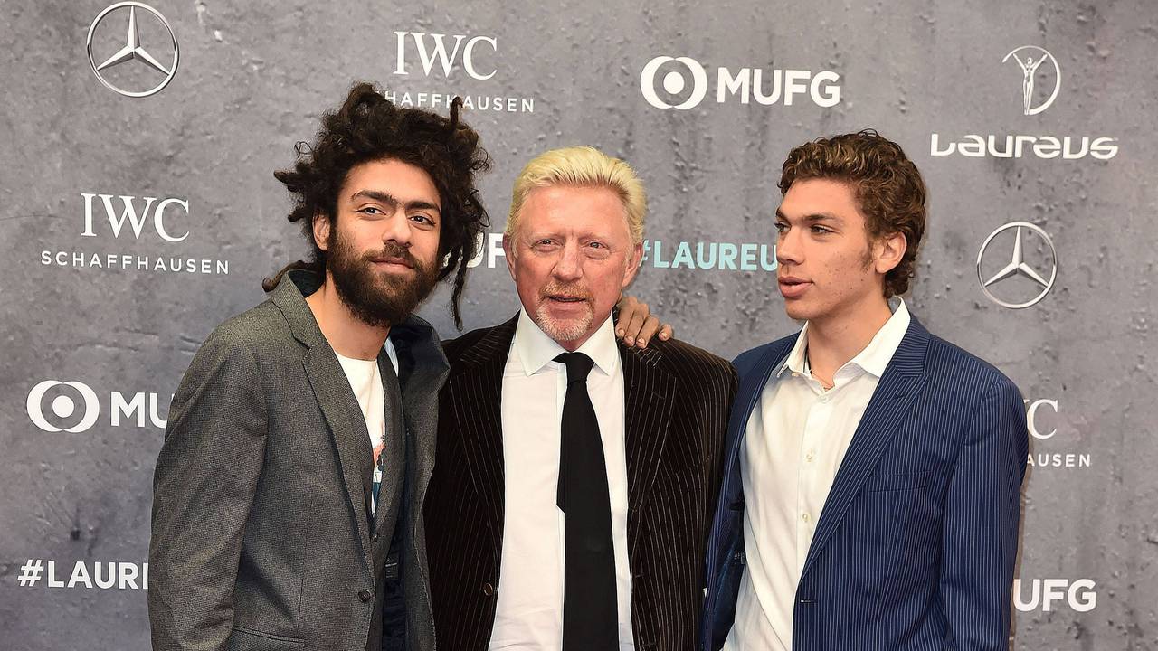 Boris Becker mit seinen zwei ältesten Söhnen Elias (r.) und Noah (l.). (Archivfoto)