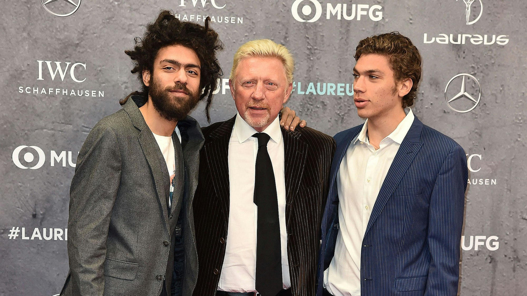 Boris Becker mit seinen zwei ältesten Söhnen Elias (r.) und Noah (l.). (Archivfoto)