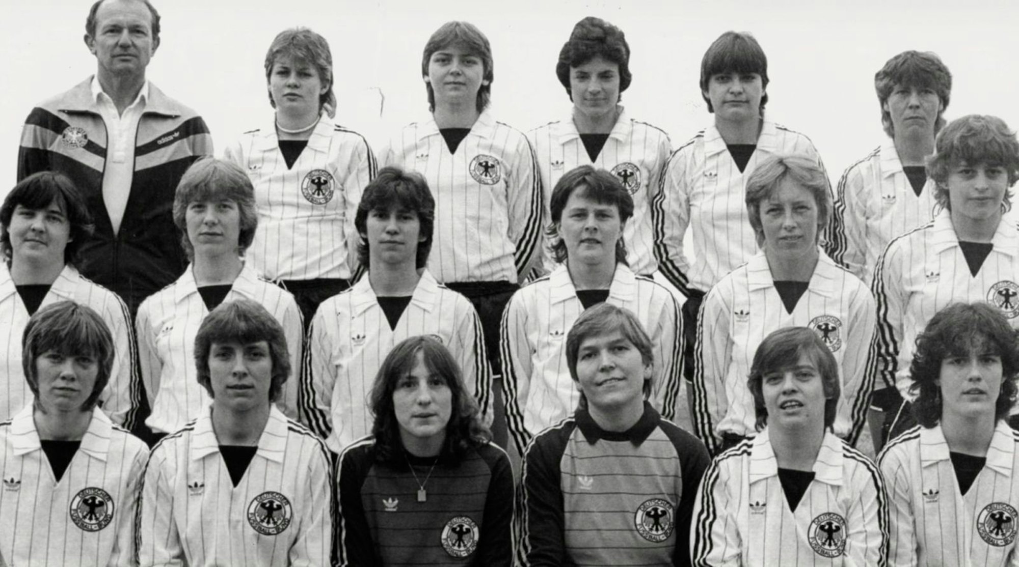 Die Nationalmannschaft der (westdeutschen) Frauen in den 1980er-Jahren. Das erste offizielle Länderspiel bestritt man erst 1982. (Bild: © rbb/Birgit Dahlke)