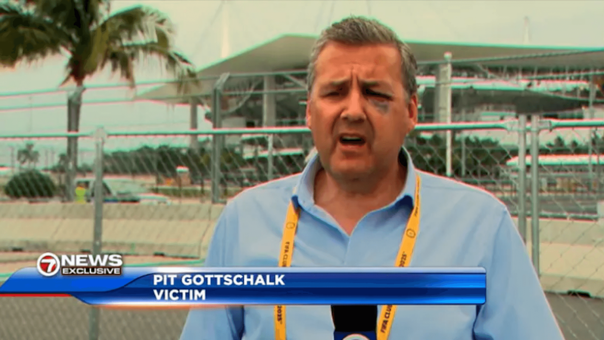 Der deutsche Reporter Pit Gottschalk bei einer TV-Übertragung.