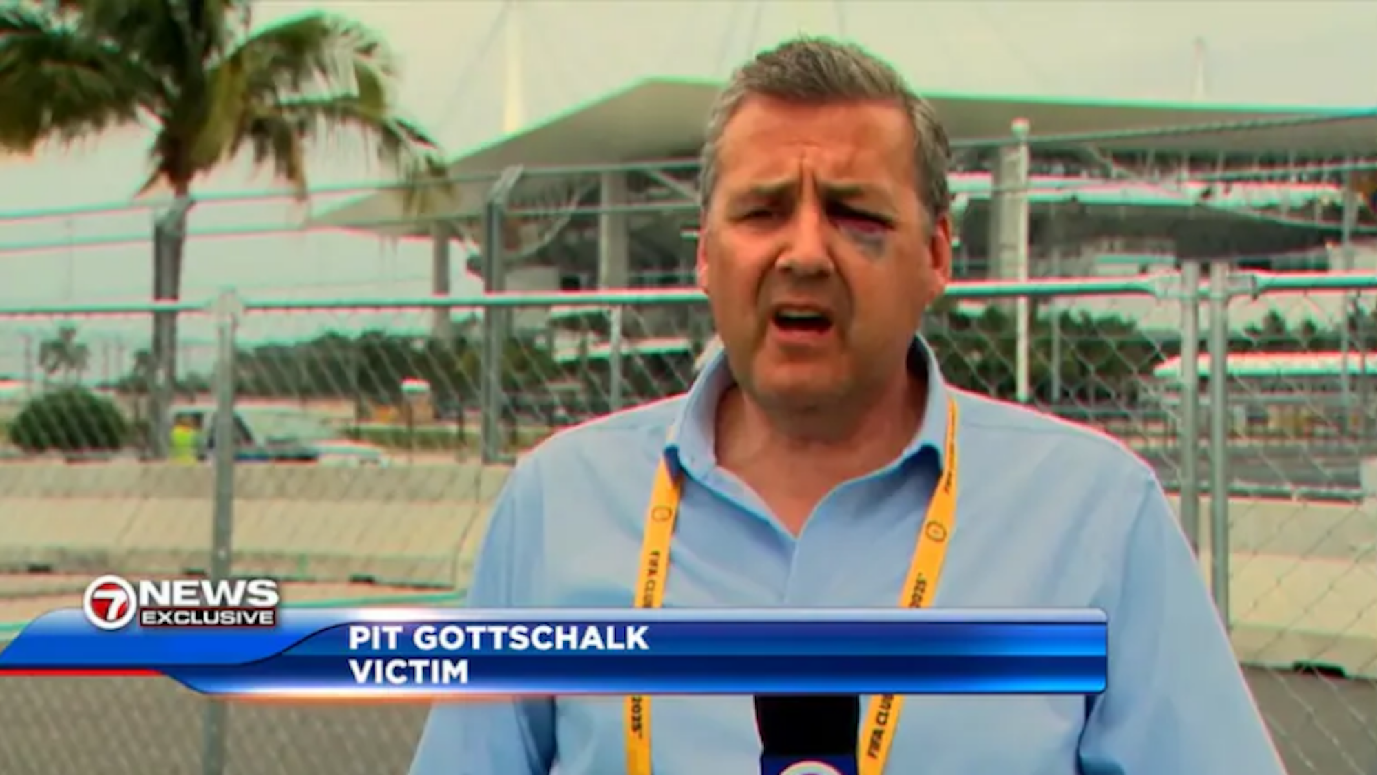 Der deutsche Reporter Pit Gottschalk bei einer TV-Übertragung.