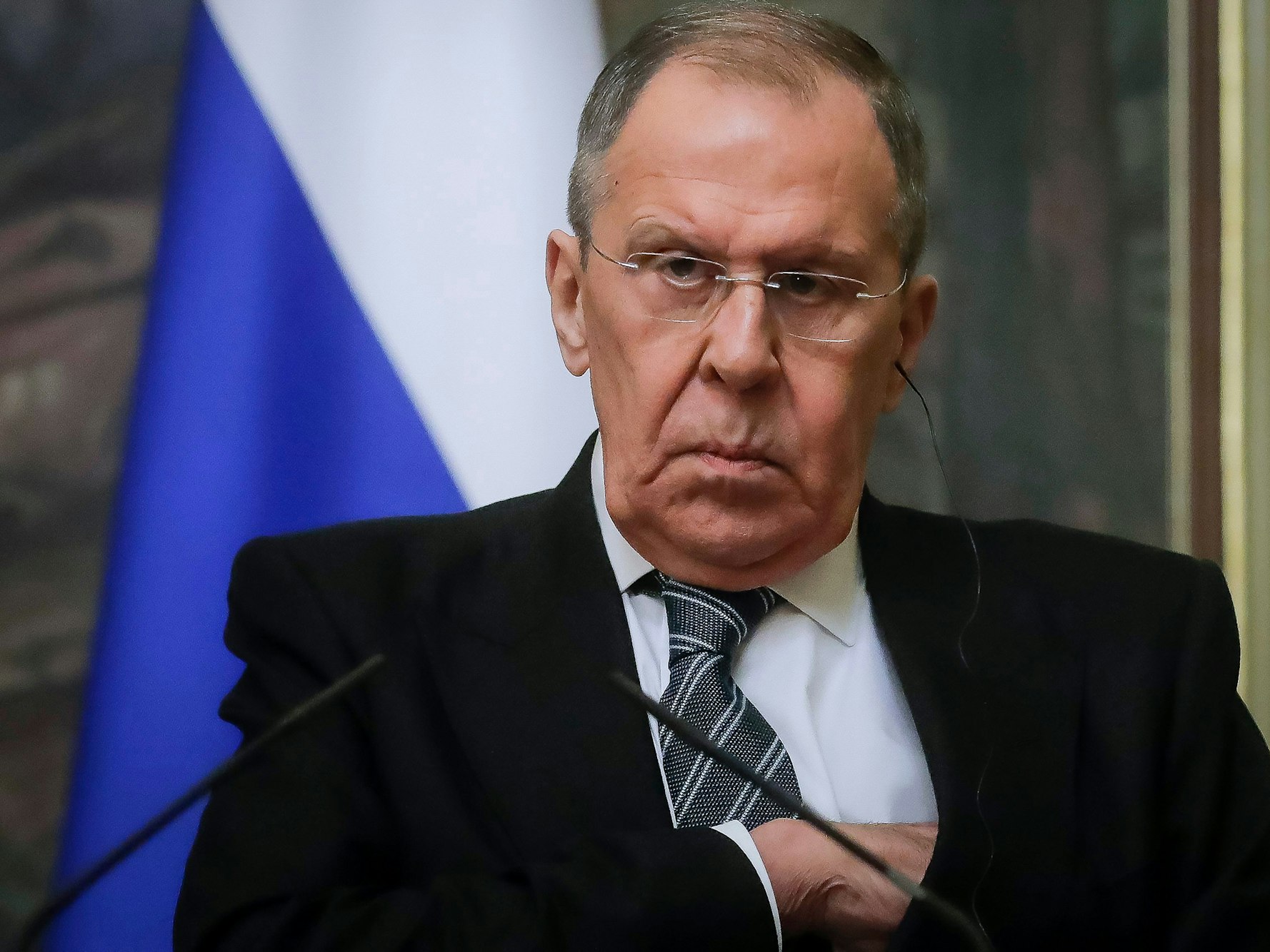 Der russische Außenminister Sergej Lawrow 2023 in Neu-Delhi: Lawrow attackierte Merz und Macron heftig.